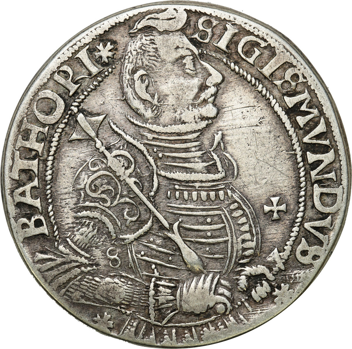 Siedmiogród, (Transylwania). Zygmunt Batory (1581-1599). Talar 1595, Nagybanya - RZADKI